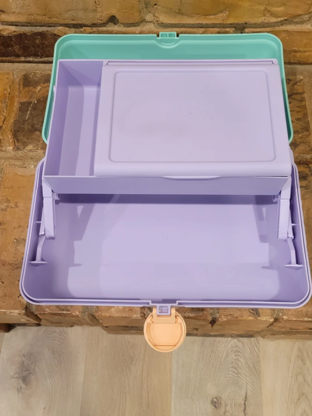 Vintage Caboodles Mint Green and Lavender Makeup Organizer